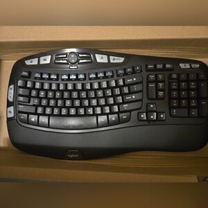 Logitech Black Ergonomic Wireless Keyboard